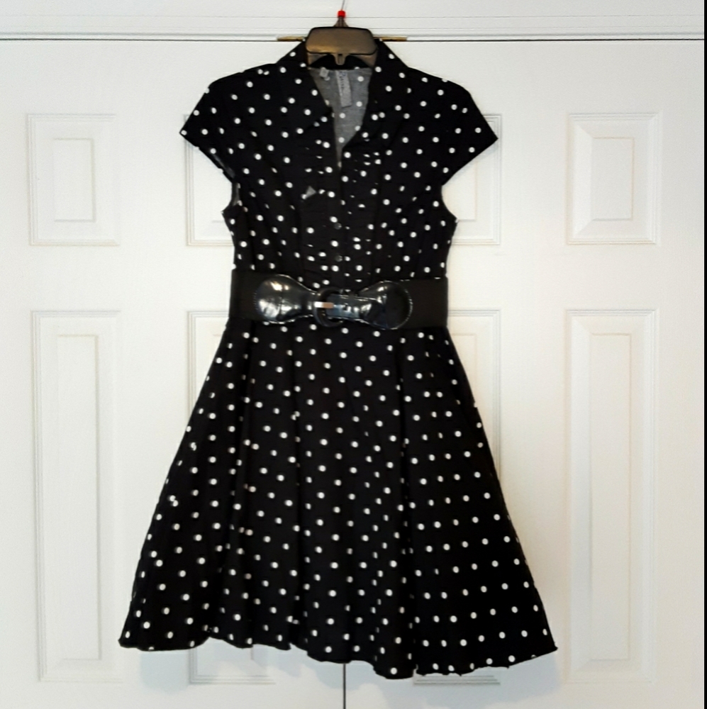 NWOT Vintage Pin Up Retro Polka Dot Dress